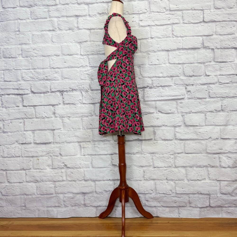 For Love & Lemons Giulia Black Rose Print Bralette Dress - Picture 3 of 6